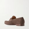 Logo-Embellished Suede Loafers - BK Logo-Embellished Suede Loafers - BK