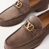 Logo-Embellished Suede Loafers - CU Logo-Embellished Suede Loafers - CU