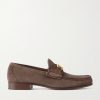 Logo-Embellished Suede Loafers Logo-Embellished Suede Loafers