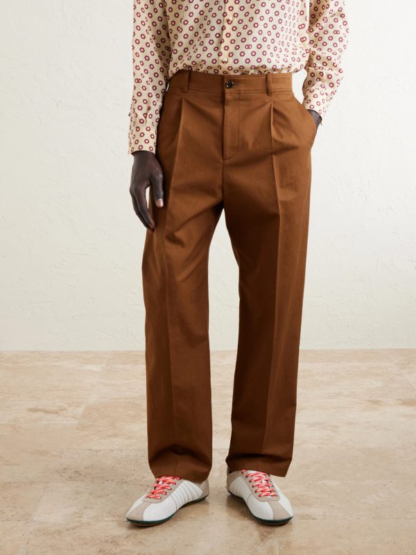 Straight-Leg Cotton-Gabardine Trousers - FR Straight-Leg Cotton-Gabardine Trousers - FR