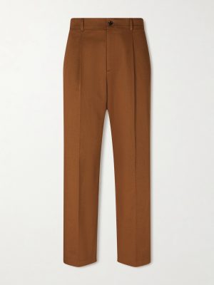 Straight-Leg Cotton-Gabardine Trousers