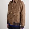 Padded Houndstooth Virgin Wool Bomber Jacket - FR