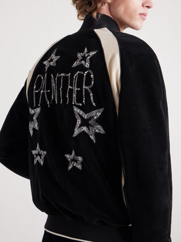 Beaded Crystal-Embellished Cotton-Blend Velour Track Jacket - CU Beaded Crystal-Embellished Cotton-Blend Velour Track Jacket - CU