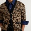 Leopard-Jacquard Knit Wool Cardigan - FR