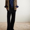Leopard-Jacquard Knit Wool Cardigan - OU
