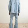 Camp-Collar Denim Jacket - BK