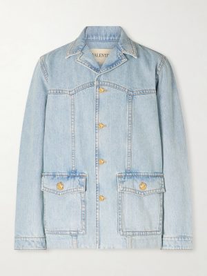 Camp-Collar Denim Jacket