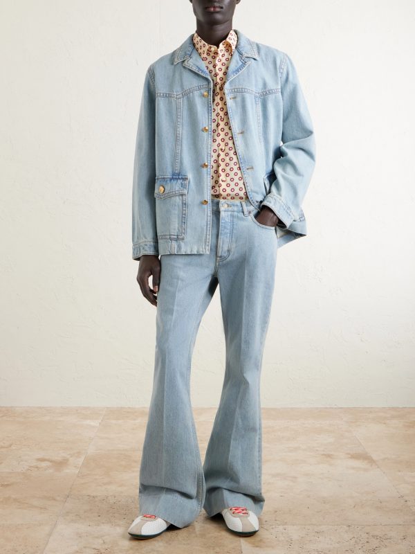 Camp-Collar Denim Jacket - OU