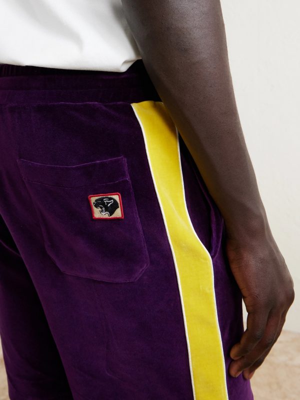 Slim-Fit Appliquéd Cotton-Blend Velvet Shorts - CU Slim-Fit Appliquéd Cotton-Blend Velvet Shorts - CU