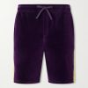 Slim-Fit Appliquéd Cotton-Blend Velvet Shorts Slim-Fit Appliquéd Cotton-Blend Velvet Shorts