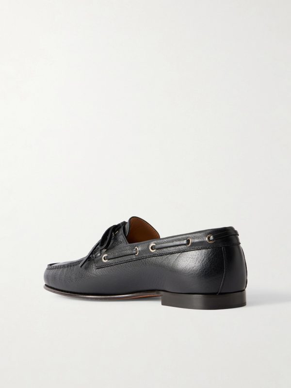 Logo-Embellished Leather Loafers - BK Logo-Embellished Leather Loafers - BK