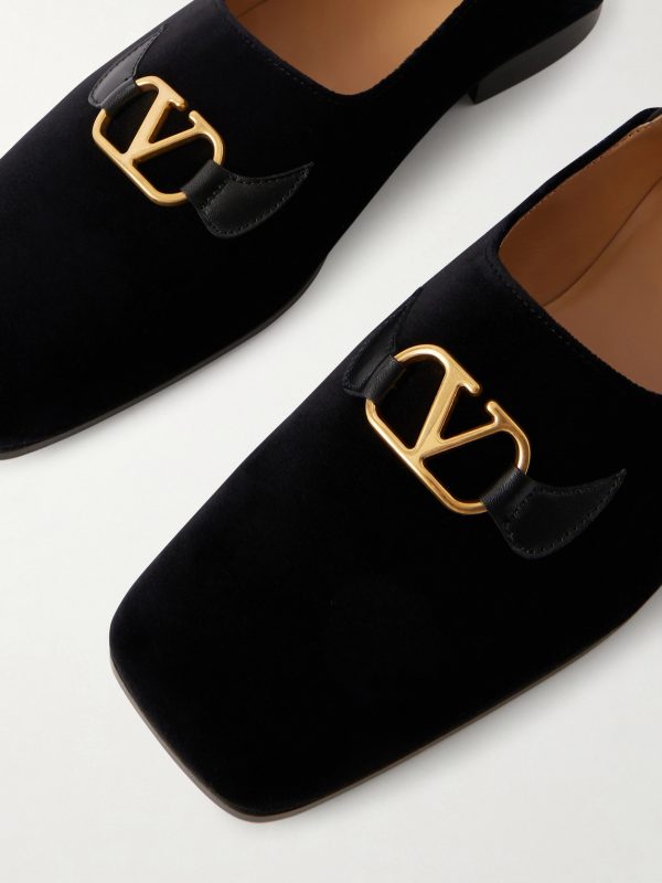 Embellished Suede and Leather Loafers - CU Embellished Suede and Leather Loafers - CU