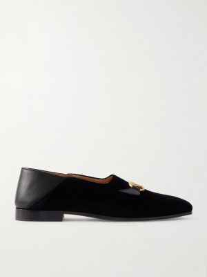 Embellished Suede and Leather Loafers Embellished Suede and Leather Loafers