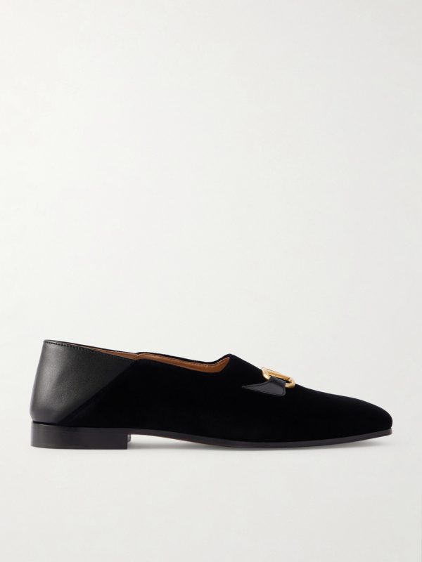Embellished Suede and Leather Loafers Embellished Suede and Leather Loafers
