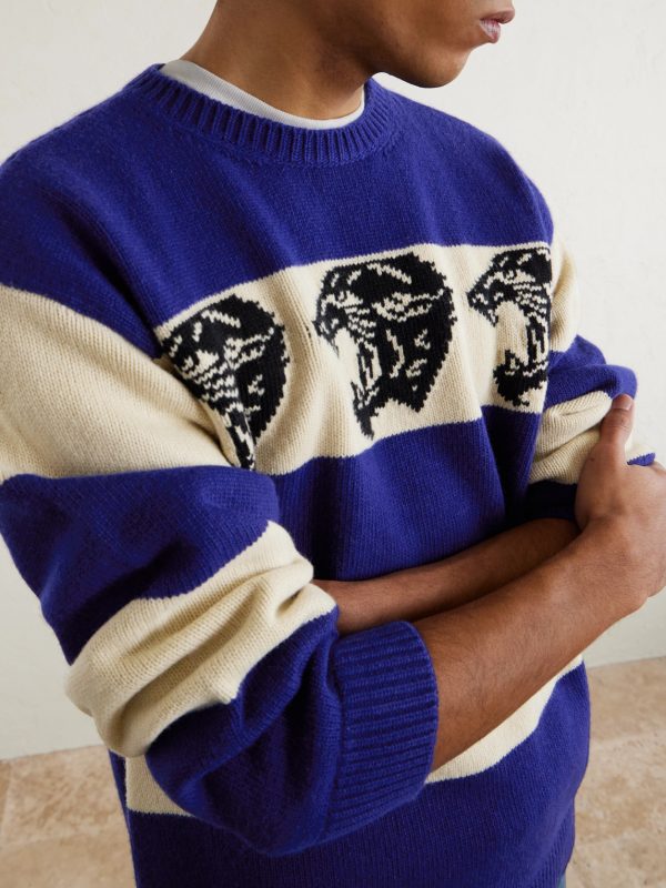 Striped Jacquard-Knit Wool Sweater - CU Striped Jacquard-Knit Wool Sweater - CU