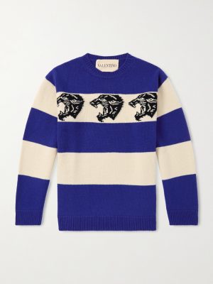 Striped Jacquard-Knit Wool Sweater Striped Jacquard-Knit Wool Sweater