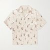 Camp-Collar Floral-Print Silk-Twill Shirt