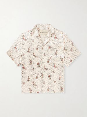 Camp-Collar Floral-Print Silk-Twill Shirt Camp-Collar Floral-Print Silk-Twill Shirt