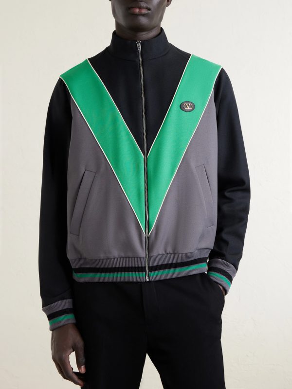 Logo-Appliquéd Jersey Track Jacket - FR Logo-Appliquéd Jersey Track Jacket - FR