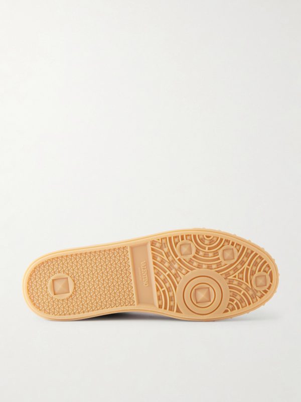 Kicky Suede-Trimmed Leather Sneakers - E1 Kicky Suede-Trimmed Leather Sneakers - E1