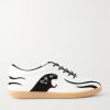 Kicky Suede-Trimmed Leather Sneakers Kicky Suede-Trimmed Leather Sneakers