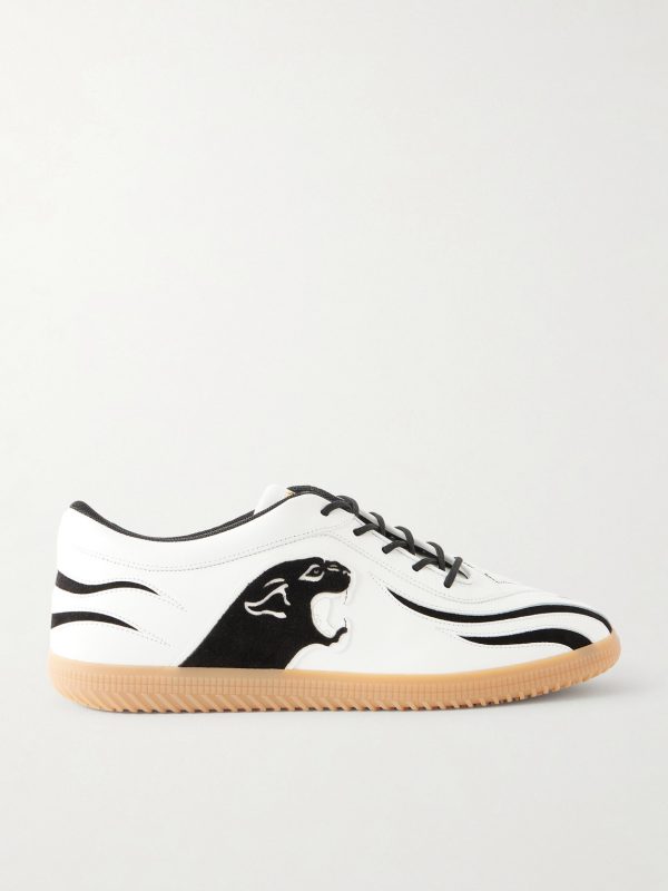 Kicky Suede-Trimmed Leather Sneakers Kicky Suede-Trimmed Leather Sneakers