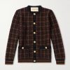 Houndstooth Wool-Blend Cardigan