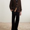 Houndstooth Wool-Blend Cardigan - OU