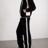 Striped Cotton-Blend Velvet Sweatpants - OU Striped Cotton-Blend Velvet Sweatpants - OU