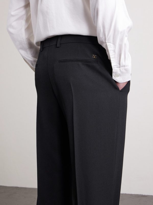 Straight-Leg Pleated Grain de Poudre Wool Trousers - E1 Straight-Leg Pleated Grain de Poudre Wool Trousers - E1