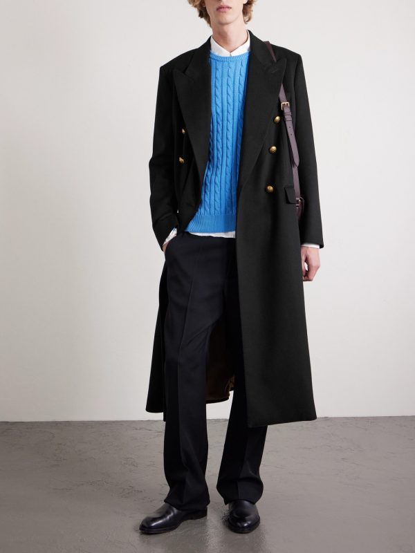 Double-Breasted Virgin Wool Coat - OU Double-Breasted Virgin Wool Coat - OU