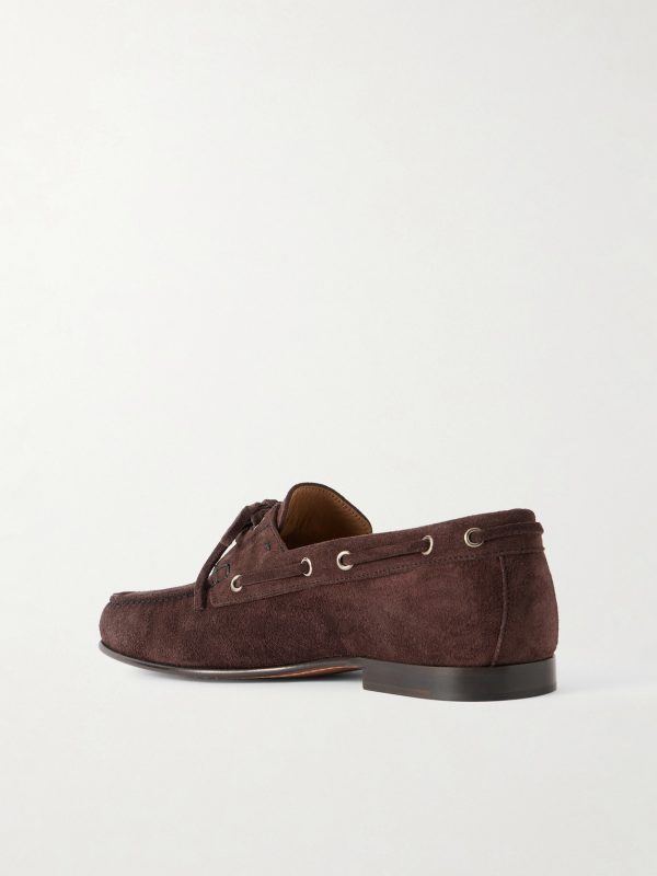 Logo-Embellished Suede Loafers - BK