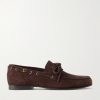 Logo-Embellished Suede Loafers