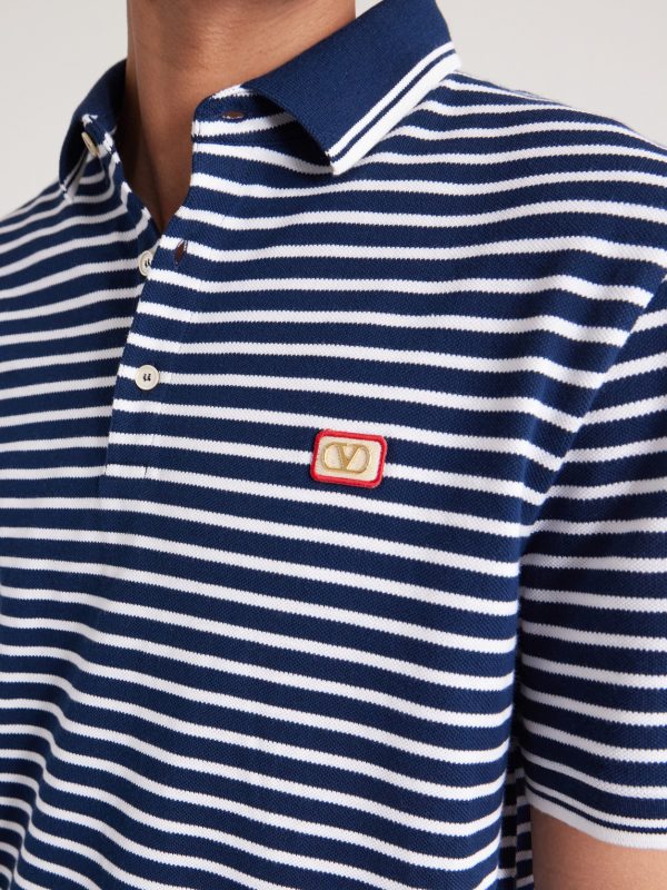 Logo-Appliquéd Striped Cotton-Piqué Polo Shirt - CU Logo-Appliquéd Striped Cotton-Piqué Polo Shirt - CU