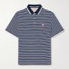 Logo-Appliquéd Striped Cotton-Piqué Polo Shirt Logo-Appliquéd Striped Cotton-Piqué Polo Shirt