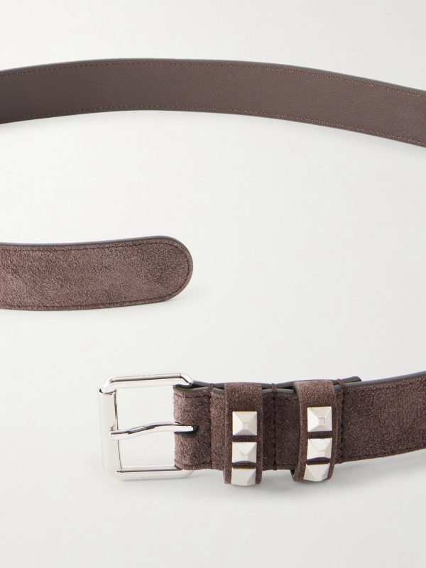 3cm Rockstud Suede Belt - E1 3cm Rockstud Suede Belt - E1