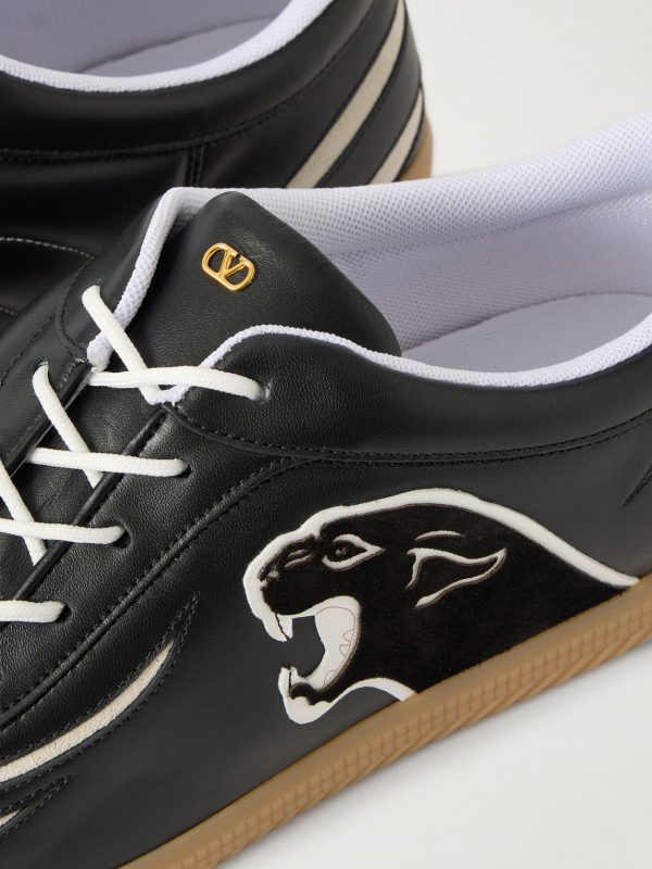 Kicky Suede and Velvet-Trimmed Leather Sneakers - CU