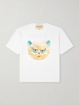 Le Chat De La Maison Printed Cotton-Jersey T-Shirt Le Chat De La Maison Printed Cotton-Jersey T-Shirt