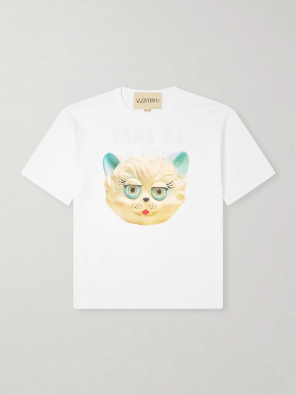 Le Chat De La Maison Printed Cotton-Jersey T-Shirt Le Chat De La Maison Printed Cotton-Jersey T-Shirt