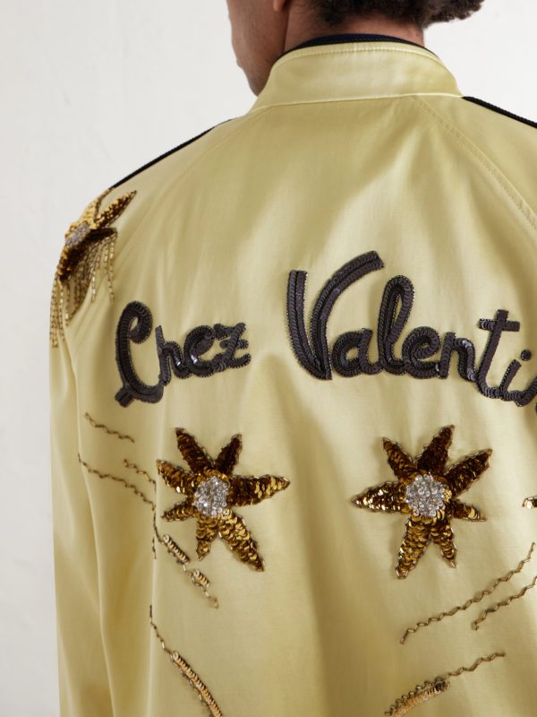 Embellished Satin Bomber Jacket - CU