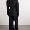 Crewneck Belted Virgin Wool-Blend Woven Jacket - BK