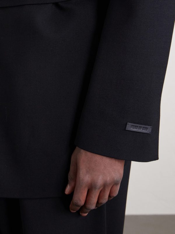 Crewneck Belted Virgin Wool-Blend Woven Jacket - CU