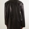 Double-Breasted Leather Jacket - BK Double-Breasted Leather Jacket - BK