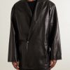 Double-Breasted Leather Jacket - FR Double-Breasted Leather Jacket - FR