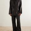Double-Breasted Leather Jacket - OU Double-Breasted Leather Jacket - OU