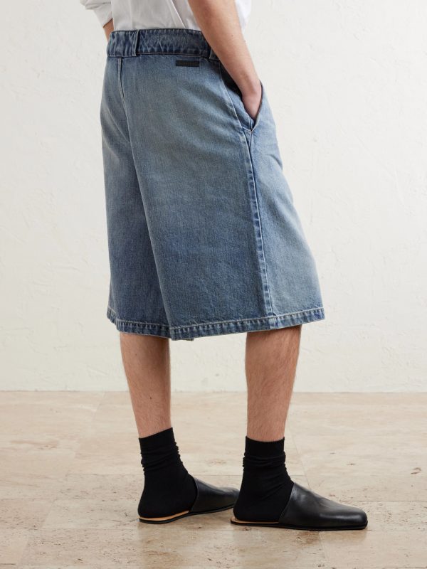 Utility Straight-Leg Denim Shorts - BK Utility Straight-Leg Denim Shorts - BK