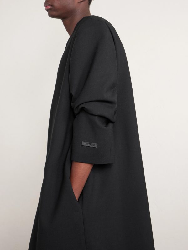 Lapelless Wool-Blend Coat - CU