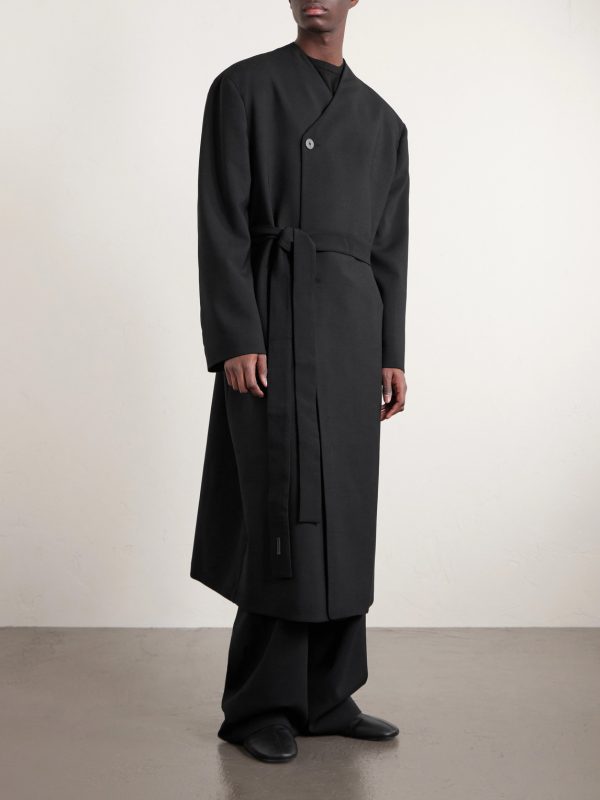 Lapelless Wool-Blend Coat - FR