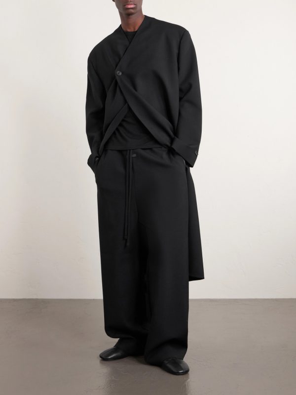 Lapelless Wool-Blend Coat - OU
