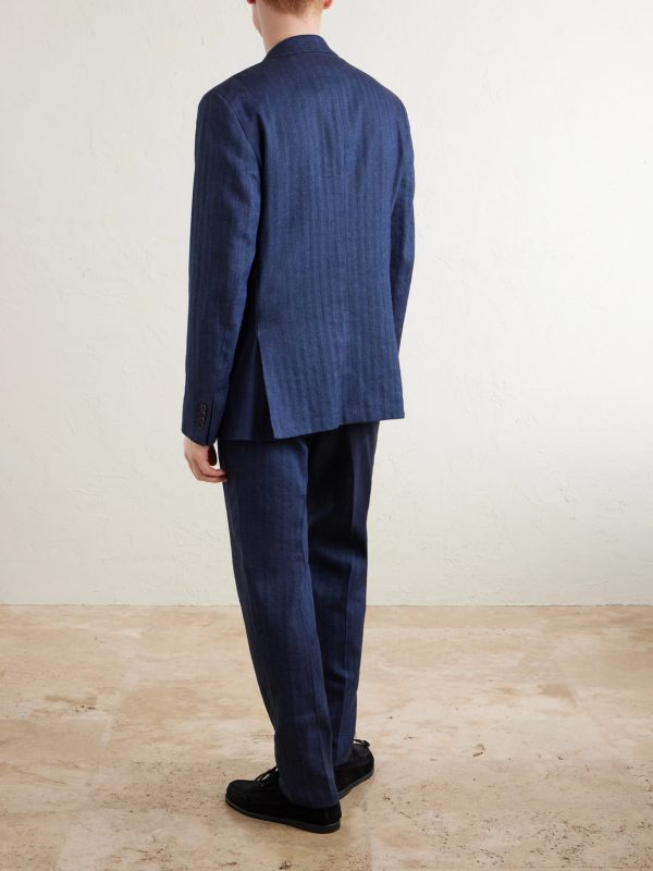 Herringbone Linen-Blend Suit Jacket - BK Herringbone Linen-Blend Suit Jacket - BK